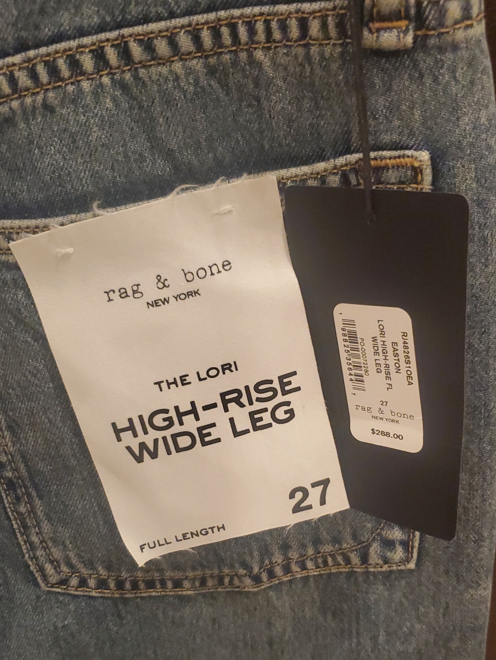 rag & bone High-Rise Wide Leg Jeans in Light Blue Denim